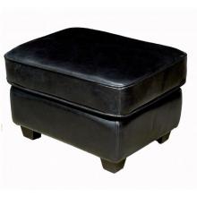 Tier Square Leather Ottoman In Black
