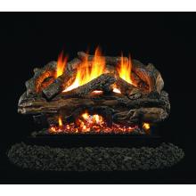 Peterson Gas Logs 16 Inch Charred Aged Split Vented Natural Gas Log Set W/ ANSI Certified GF Burner & Basic On/Off Remote