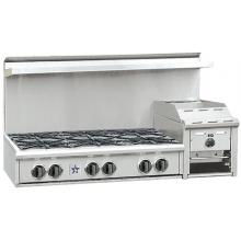 BlueStar Heritage Series 48 Inch Natural Gas Rangetop Style Cooktop With 12 Inch Raised Griddle