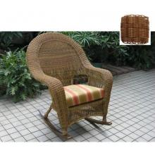North Cape Port Royal Resin Wicker High Back Rocker - Walnut