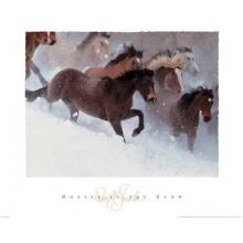 Horses In The Snow Poster Print