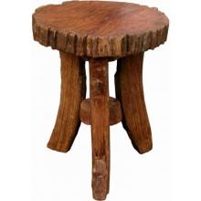 Groovy Stuff Golden Brown Prairie Teak Wood Side Table - 18 Inch