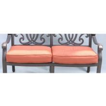 Cast Shadows Cast Aluminum Patio Bench Loveseat - Upgraded Replacement Cushion