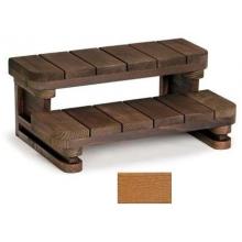 A&B Accessories Recycled Plastic Spa Steps: Two-Tier Piano Key - 34 Inch Teak