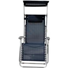 Bliss Hammocks Extra Wide Gravity Free Recliner With Canopy Shade - Blue
