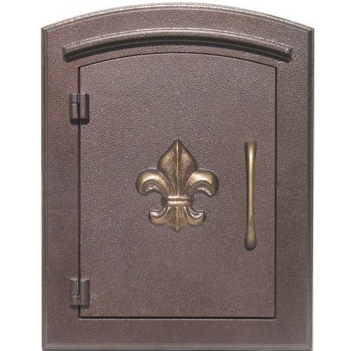 Manchester Antique Copper Locking Column Mailbox Insert With Fleur De Lis Emblem