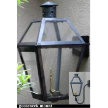 Regency GL18 Beaumont Natural Gas Light With Open Flame Burner On Goose Neck Mount
