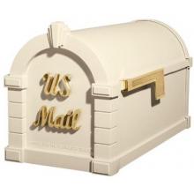 Signature Keystone Series Mailbox - Almond W/ Polished Brass