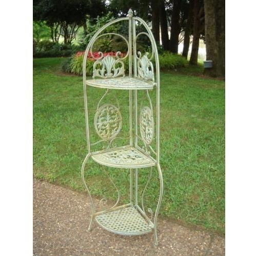 International Caravan 3 Tier Folding Corner Shelf Sage
