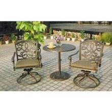Darlee Santa Monica Pedestal Patio Dining Set - Cast Aluminum With Cushions - 30 Inch Round