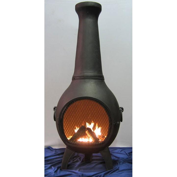 The Blue Rooster Prairie Style Cast Aluminum Chiminea - Charcoal