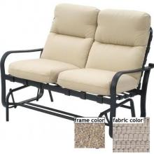 Suncoast Rosetta Hi-Back Loveseat Glider - Sahara Frame And Bally Fabric