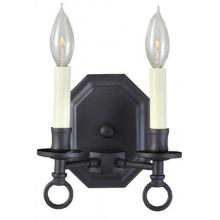 Wall Sconce Double Light Fixture In Rust Finish - 2 Bulbs