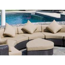 Alfresco Home Portofino Wicker Outdoor Sectional Sofa With Cushion - Armless