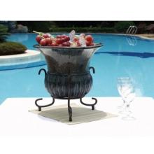 Alfresco Home Timbre Outdoor Beverage Cooler With Shelf & Stand - Antique Topazul