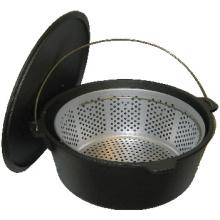 Cast Iron Dutch Oven W/ Fry Basket - 20 Qt