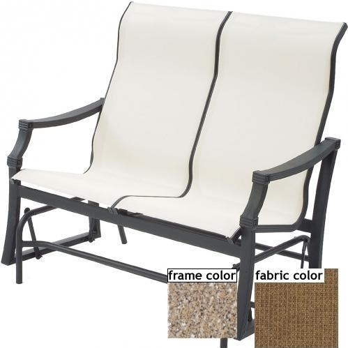 Suncoast Devereaux Sling Supreme Loveseat Glider - Sahara Frame And Raku Fabric