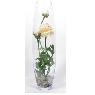 Artificial Ranculus W/Glass Vase