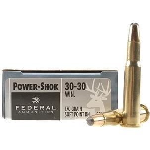Federal Cartridge 30-30 Winchester, 30-30 Win, 170gr, Hi-Shok Soft Point Round Nose, (Per 20)