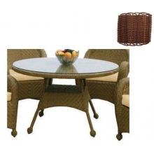 North Cape Catalina Resin Wicker Dining Table-48 Inch Round (with Umbrella Hole) - Antique Wash