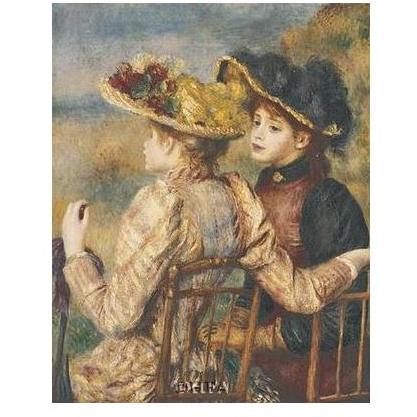 Two Seated Young Girls Poster Print