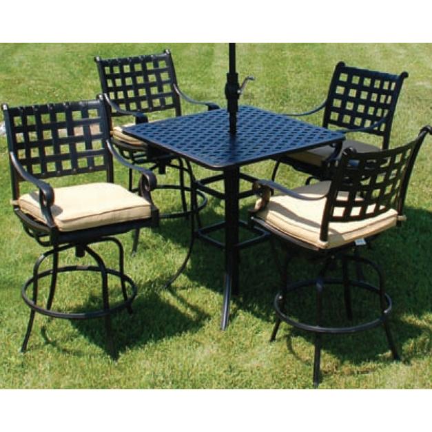 Alfresco Home Chateau  36 Inch Square  Bar Set (Cushions Not Included)