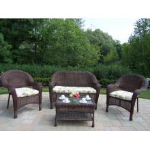 Oakland Living Resin Wicker 4 Piece Seating Set With Cushions
