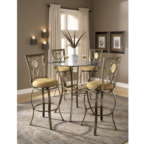 Cheap Hillsdale Brookside 5 Piece Bar Height Bistro Table Set With Brookside Oval Stools