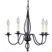 Urban Colonial Collection Hanging FIve Light Fixture In Rust Finish - 5 Bulbs