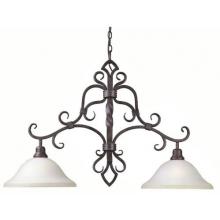 San Marino Collection Hanging Two Light Fixture In Antique Oak Finish - 2 Bulbs