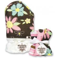 Blossoms Hooded Towel And Wash Cloth Set