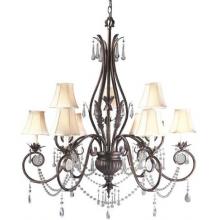 Berkeley Square Collection Chandelier In Weathered Bronze Finish - 9 Bulbs
