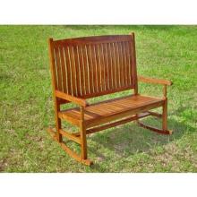 International Caravan Acacia Wood Traditional Double Porch Rocker - Stain