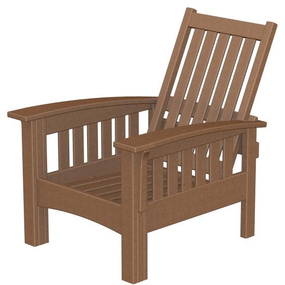 Poly-Wood Recycled Plastic Wood Mission Lounge Chair - Cushion Included