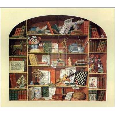 Anonymous - Trompe L Oeil Of A Bookcase Size 33x28 Poster Print by ROS