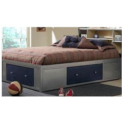 Hillsdale Universal Silver And Navy Youth Storage Platform Bed With Bookcase Headboard - Full - 1178472BFR Hillsdale Universal Silver And Navy Youth Storage Platform Bed With Bookcase Headboard - Full - 1178472BFR