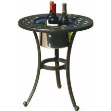 Darlee Series 30 Cast Aluminum End Table With Ice Bucket Insert - 21 Inch Round