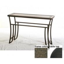 Ellington 18 X 54 Inch Aluminum Rectangle Console Table - Aluminum Plank-Wood With River Rock Frame
