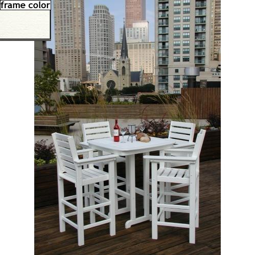 Poly-Wood Recycled Plastic Wood Captain Patio Bar Set - 37 Inch Square