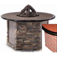 Peterson Outdoor Campfyre 52 Inch Natural Gas Electronic On/Off Remote Russet Granite Fire Pit Table With Brick Base And Campfyre Logs