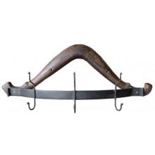 Teak Wood Iron Duster Rack