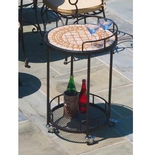 Alfresco Home Manchego Outdoor Round Serving Cart - 20 Inch