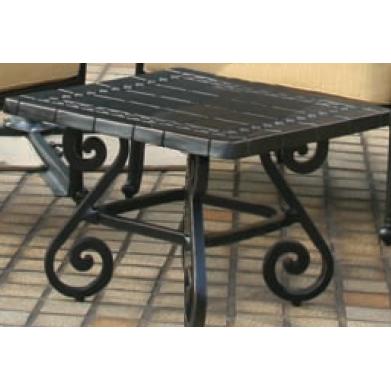 Alfresco Home Greek Key 21 Inch Square Side Table & Base - Antique Topaz