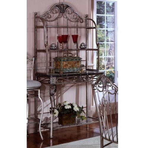 Hillsdale Ambrosia Marble Bakers Rack - Platinum