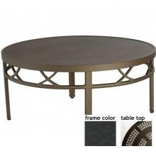 Hudson-Tanjor 42 Inch Aluminum Round Conversation Table - Aluminum Partial Pattern With Night Sky Frame