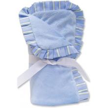 Caterpillar Stripe Ruffle Velour Baby Blanket
