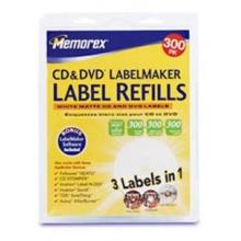Memorex CD/DVD White Matte Labels- 300