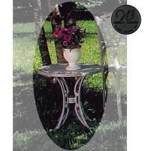 Windham Castings Cast Aluminum Round Woven Side Table, Black