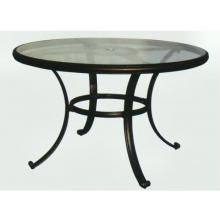 Darlee Series 50 Glass Top Aluminum Dining Table - 48 Inch Round