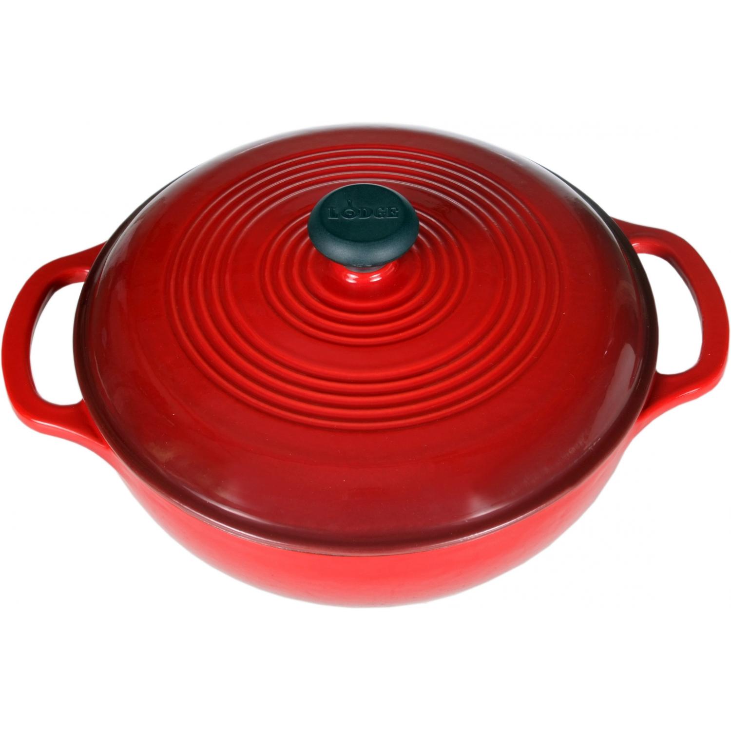 Lodge Dutch Ovens 3 Quart Island Spice Cast Iron Enamel Dutch Oven, Gradated Red - EC3D43